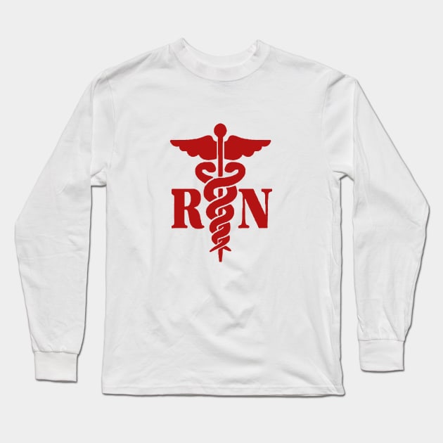 Registered Nurse R N Red Long Sleeve T-Shirt by tfortwo